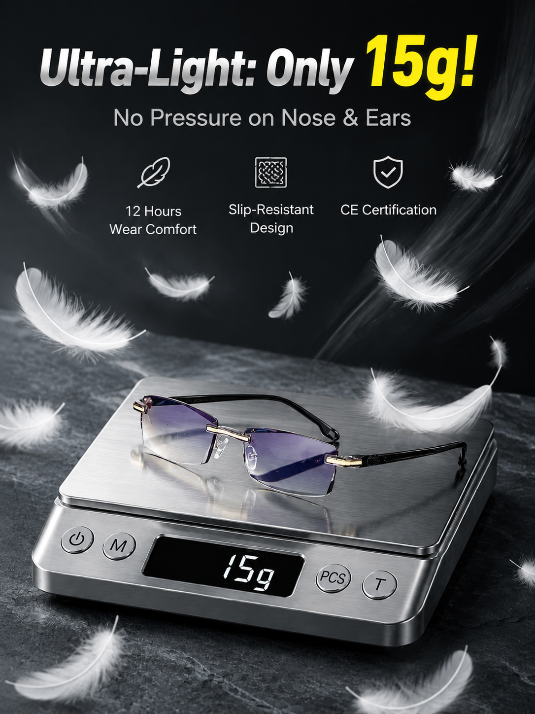 Diamond-cut anti-blue light reading glasses