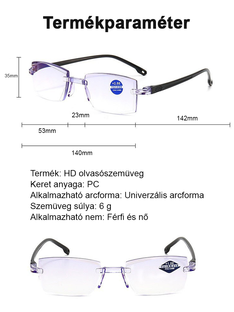 2-az-1-ben HD Monitor és Olvasószemüveg - Automatikus Fókuszálással