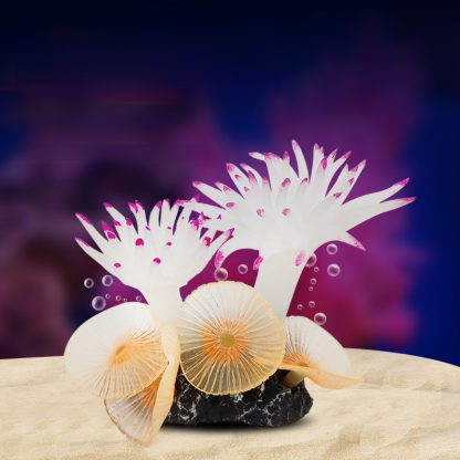 Weiße Künstliche Weichkorallen-Dekoset für Aquarien