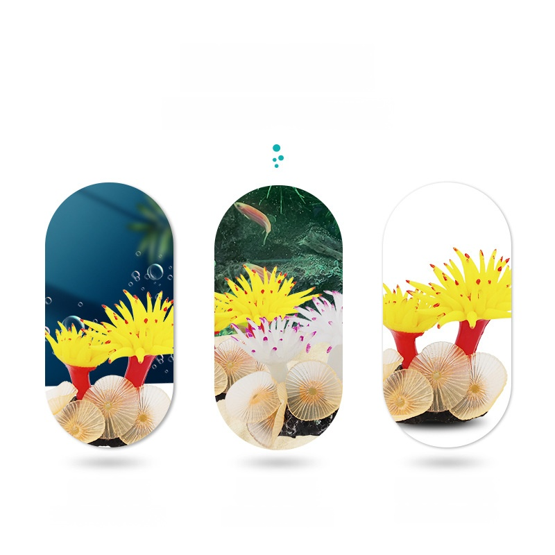 Weiße Künstliche Weichkorallen-Dekoset für Aquarien