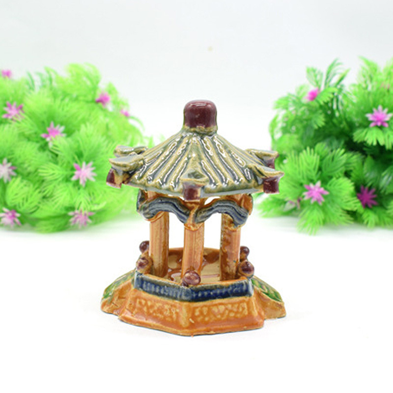 Aquarium Landschaftsgestaltung Sechseck-Pavillon Dekoration