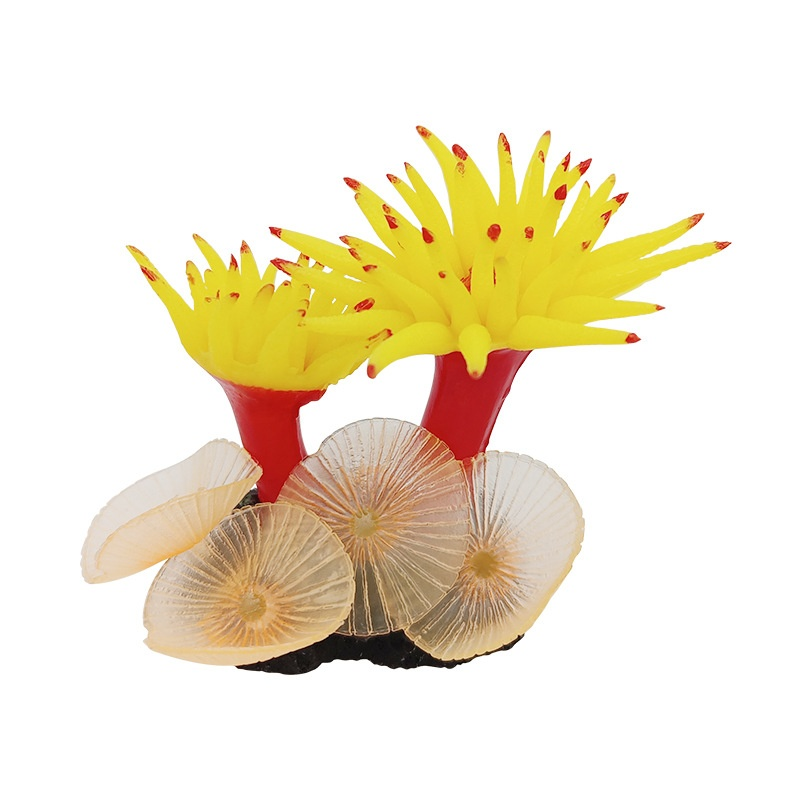 Weiße Künstliche Weichkorallen-Dekoset für Aquarien