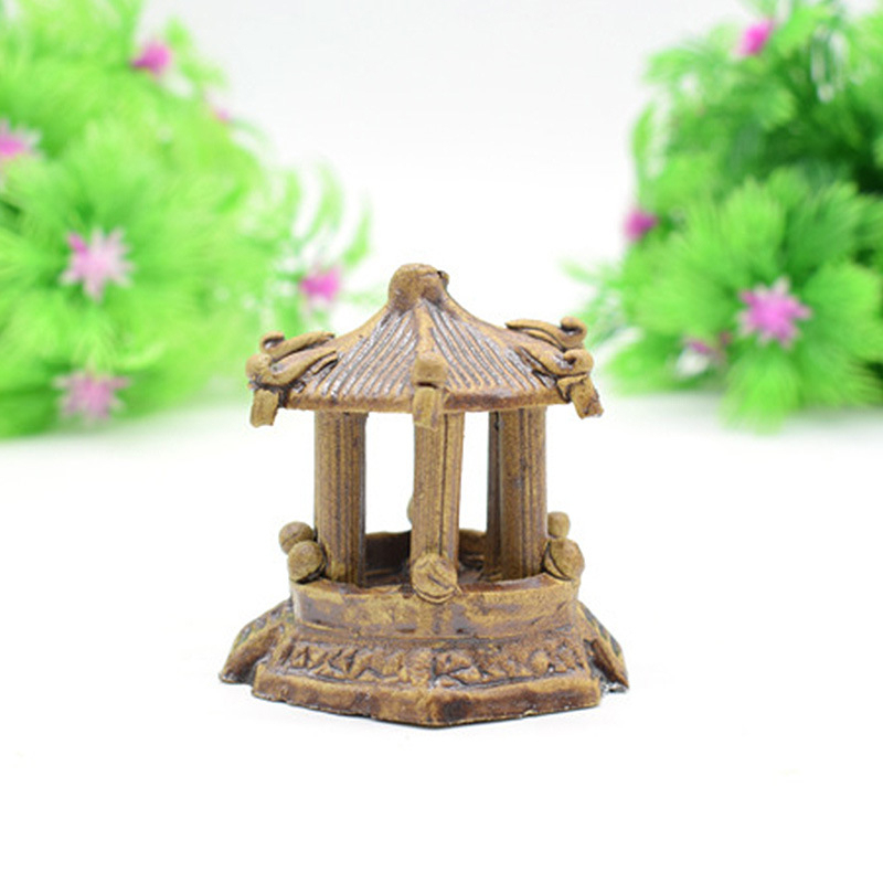 Aquarium Landschaftsgestaltung Sechseck-Pavillon Dekoration