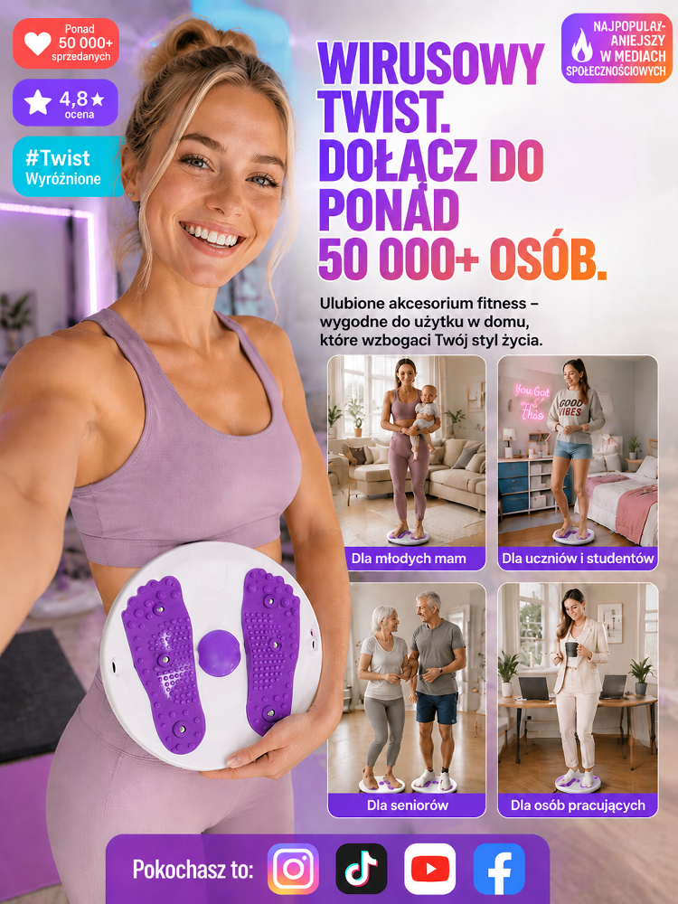 Magnetyczny Twister Obrotowy 3D – Dysk do Ćwiczeń Talia Osy (120kg)