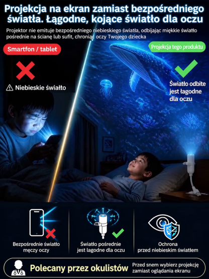 Projektor Gwieździstego Nieba i Oceanu - Romantyczna Lampa LED na Randkę