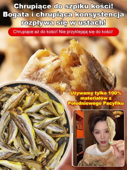 Chrupiące Suszone Ryby Morskie (100% Naturalne) – Do Spożycia w Całości, Bez Ości