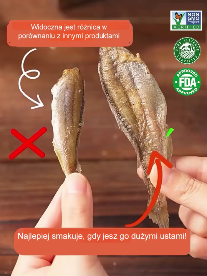 Chrupiące Suszone Ryby Morskie (100% Naturalne) – Do Spożycia w Całości, Bez Ości