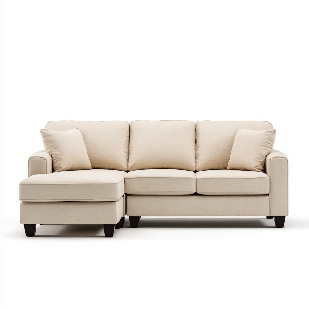 Divano angolare tessuto 250x150x85 cm - Beige - Design moderno AY2220309