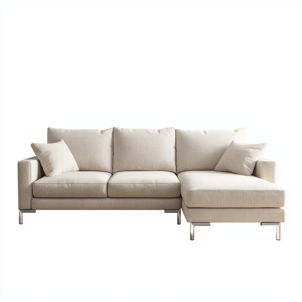 Divano angolare in tessuto 270x210x85 cm – Beige – Design moderno YO1804546