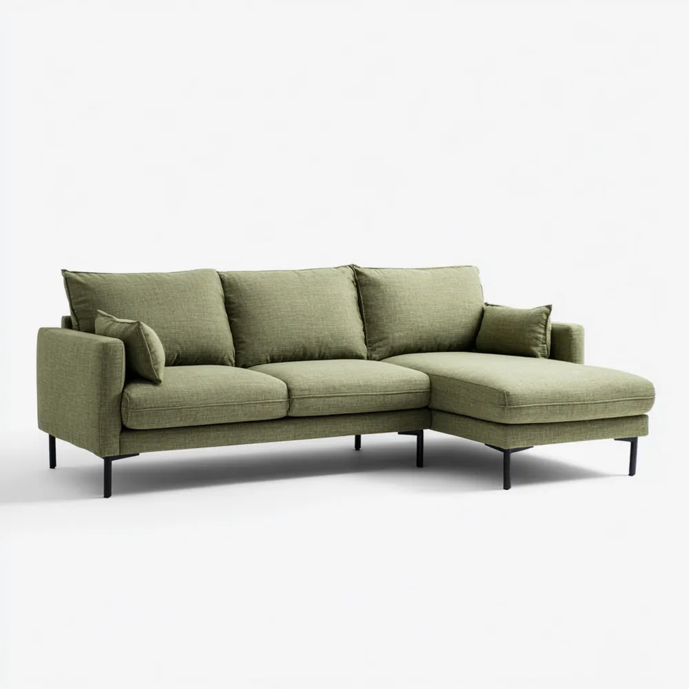 Divano angolare tessuto 250x150x85 cm - Verde Oliva - Design Moderno HA5272976