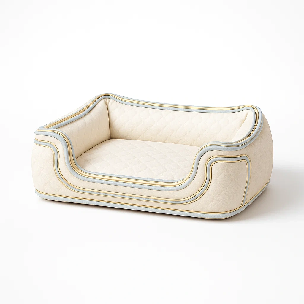 Coussin pour chien en tissu coton matelassé beige 70x50x20 cm-SOFTFURNISHFIT