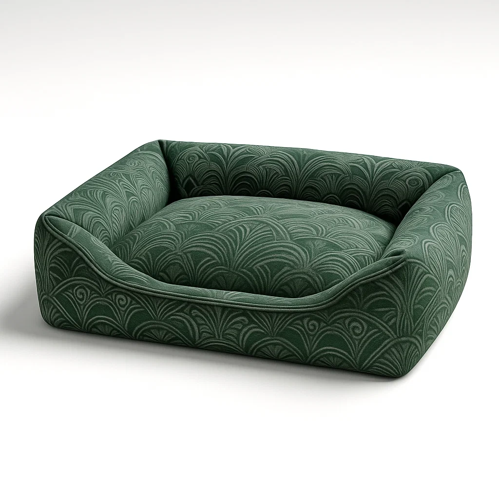 Coussin pour chien en velours vert-SOFTFURNISHFIT