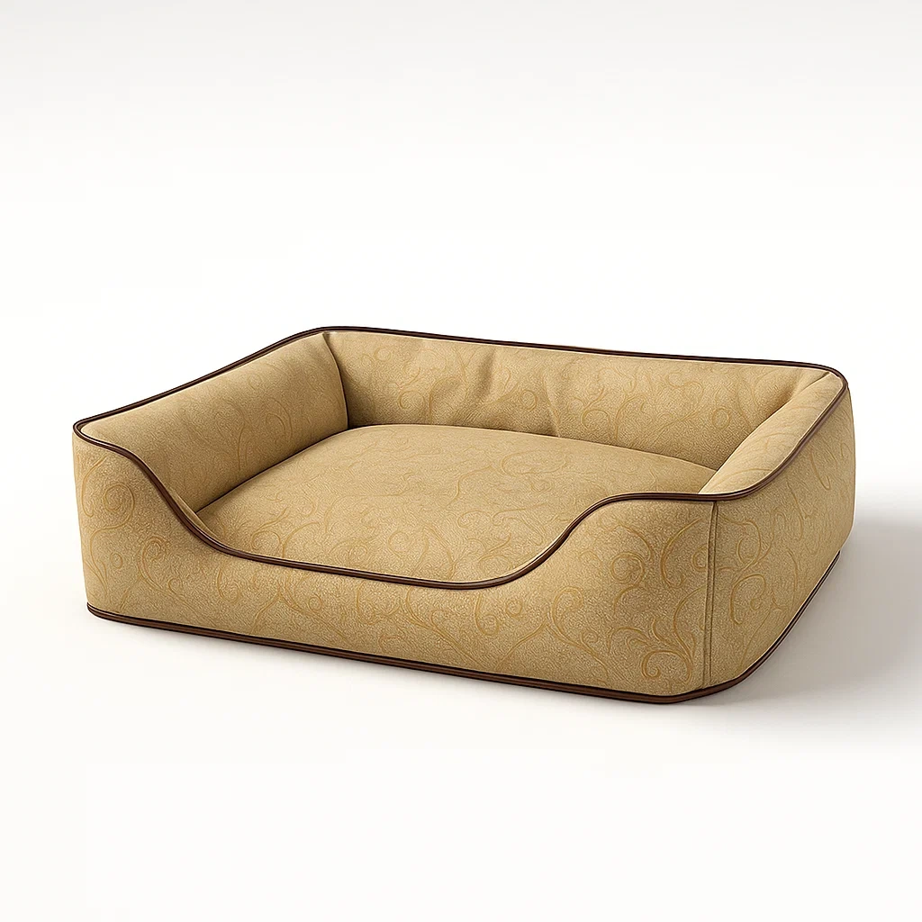 Coussin pour chien en tissu polyester beige/marron 80x60x20 cm-SOFTFURNISHFIT