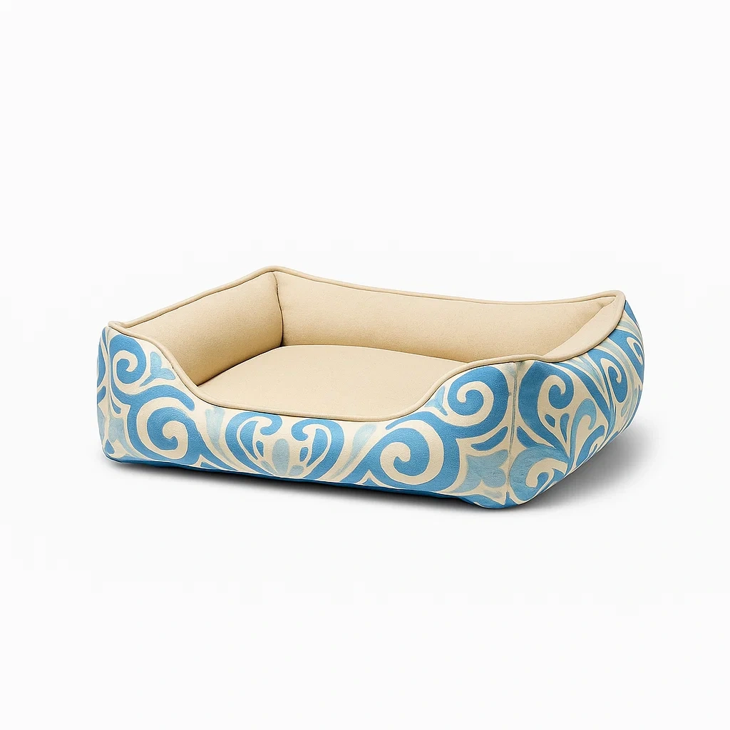 Coussin pour chien en polyester beige et bleu avec coussin rembourré-SOFTFURNISHFIT