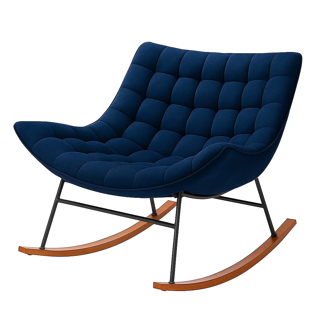 Fauteuil à bascule en tissu et métal, 80 × 90 × 70 cm-URBAN SOFA CRAFTS