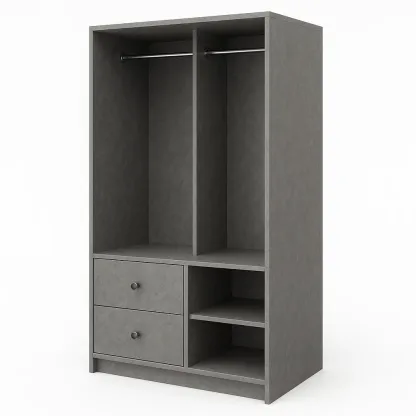 Armoire en bois avec tiroirs et étagères 90x60x180 cm-PLUSHFURNIFIT