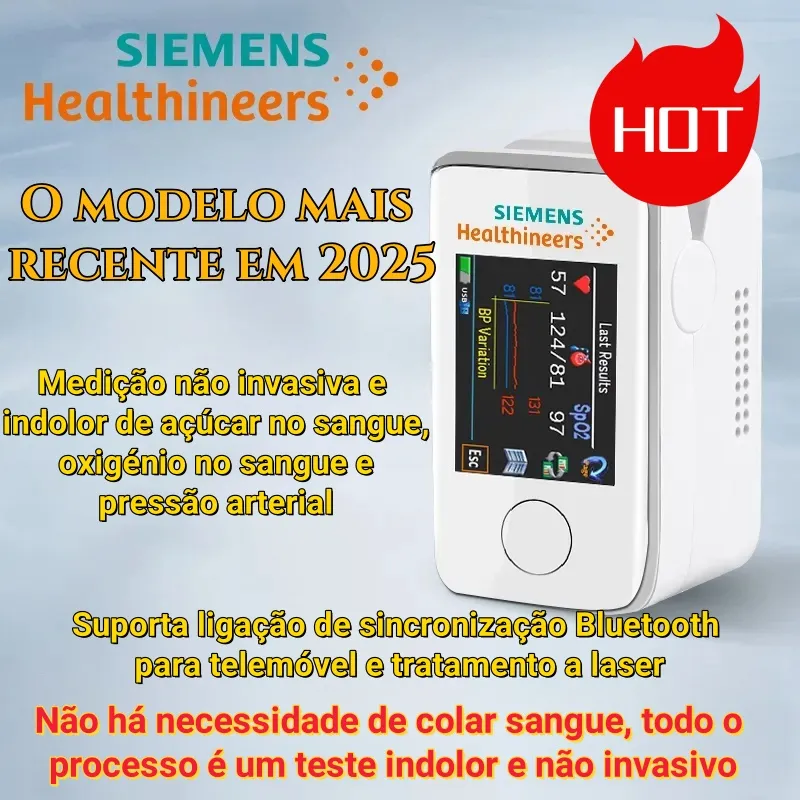 Medidor de glicose no sangue multifuncional portátil não invasivo Siemens 2025🎉