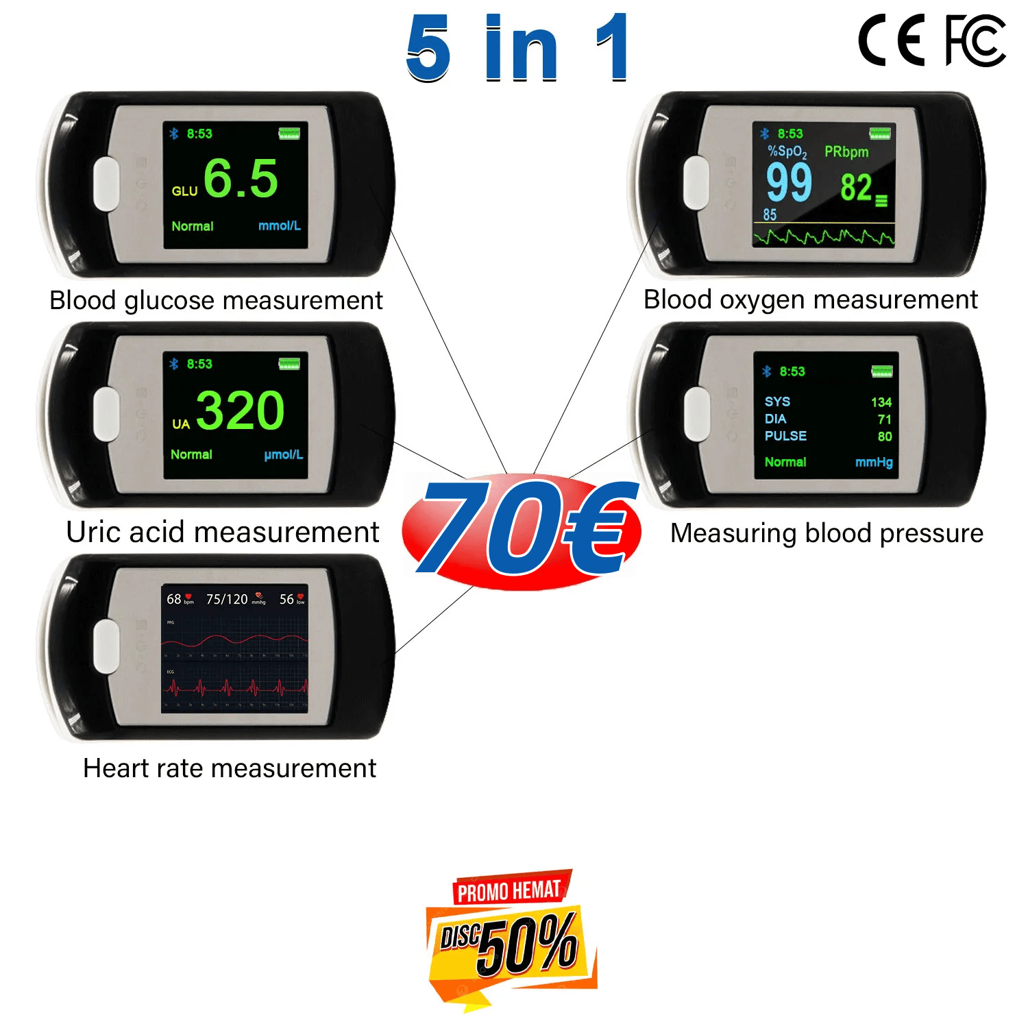 [Importiert aus Japan] Omrons neuestes nadelfreies, nicht-invasives Multifunktions-Blutzuckermessgerät