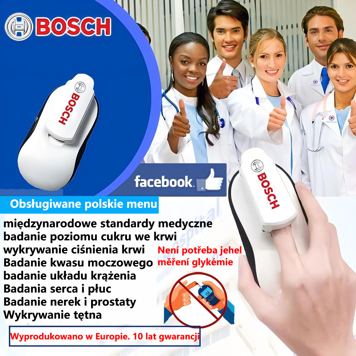Bosch Healthcare Bezbolesny i nieinwazyjny glukometr💕