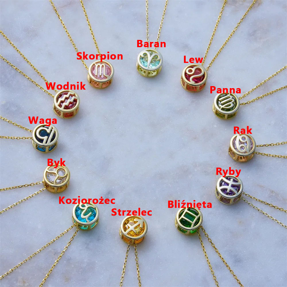 【educere mare de preț！】🌟🌈 Colier zodiac exclusiv din aur de 18k cu piatră unică de naștere✨🎁 (unisex)