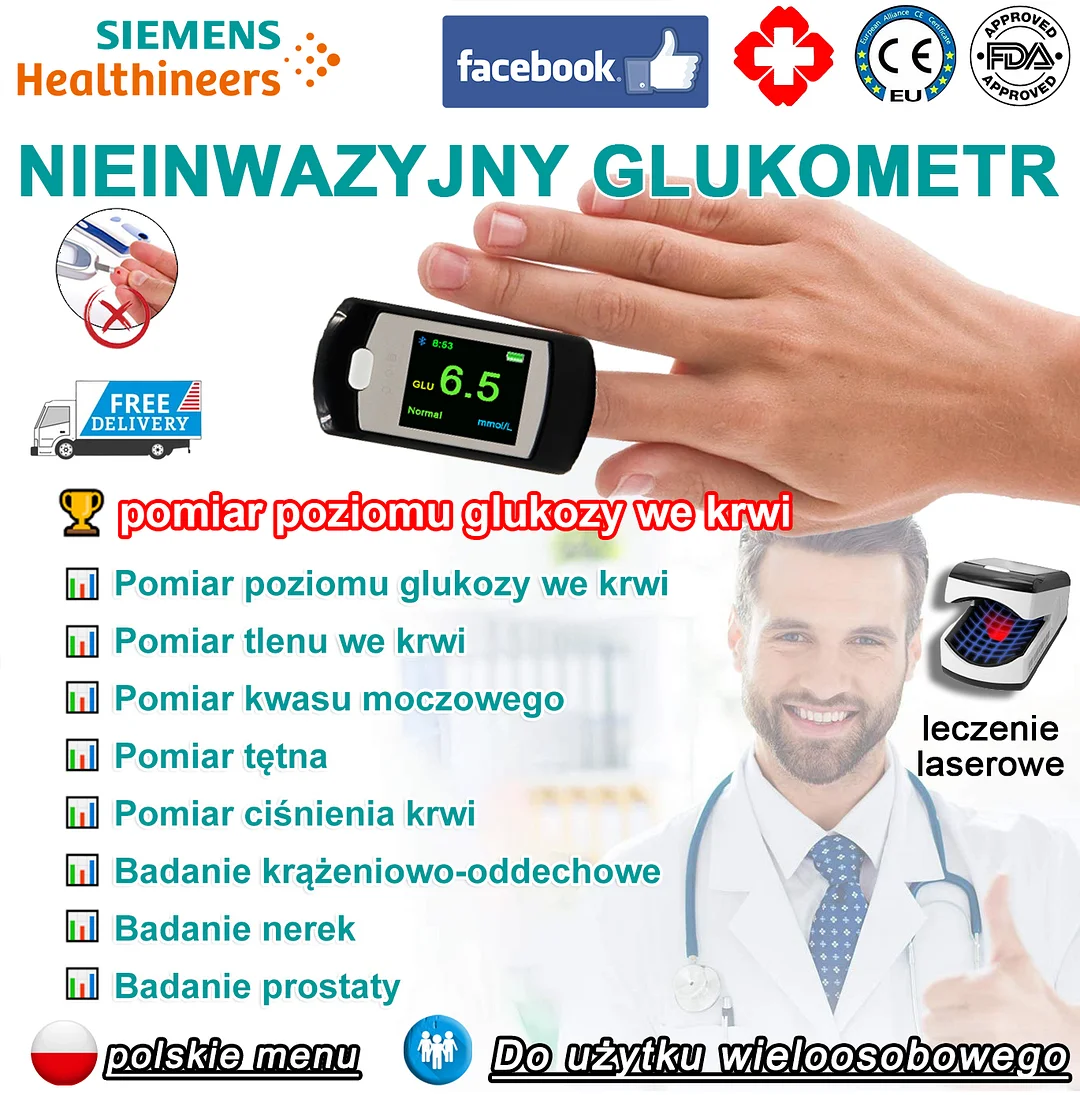 ✨Przenośny, bezbolesny i nieinwazyjny glukometr firmy Siemens