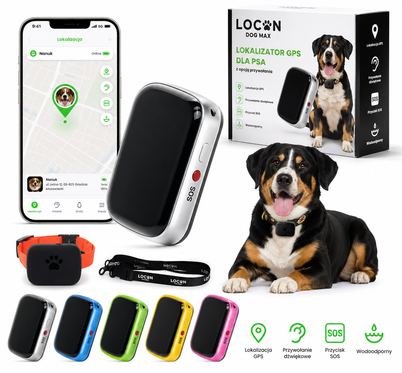 LOCON DOG MAX – Lokalizator GPS dla psa z funkcją przywołania + dożywotnio darmowa