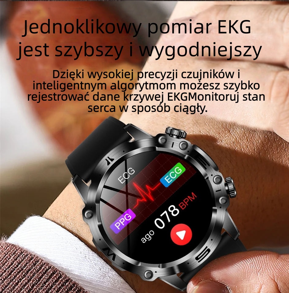 ✨Diagnostyczny smartwatch z obsługą sztucznej inteligencji – model 2026, pomiar lipidów we krwi, ⌚