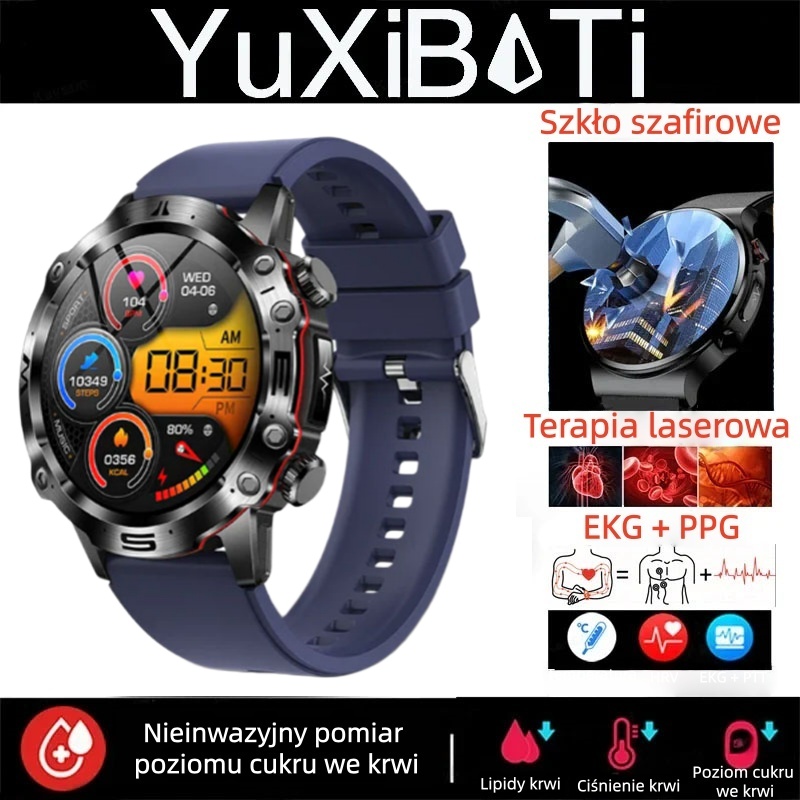 ✨Diagnostyczny smartwatch z obsługą sztucznej inteligencji – model 2026, pomiar lipidów we krwi, ⌚