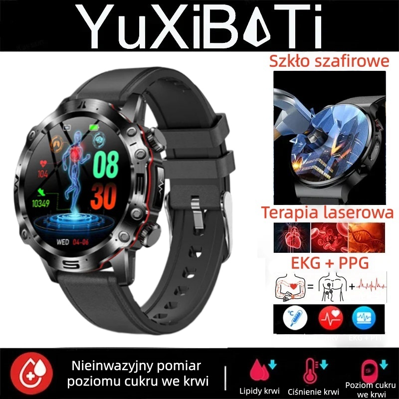 ✨Diagnostyczny smartwatch z obsługą sztucznej inteligencji – model 2026, pomiar lipidów we krwi, ⌚