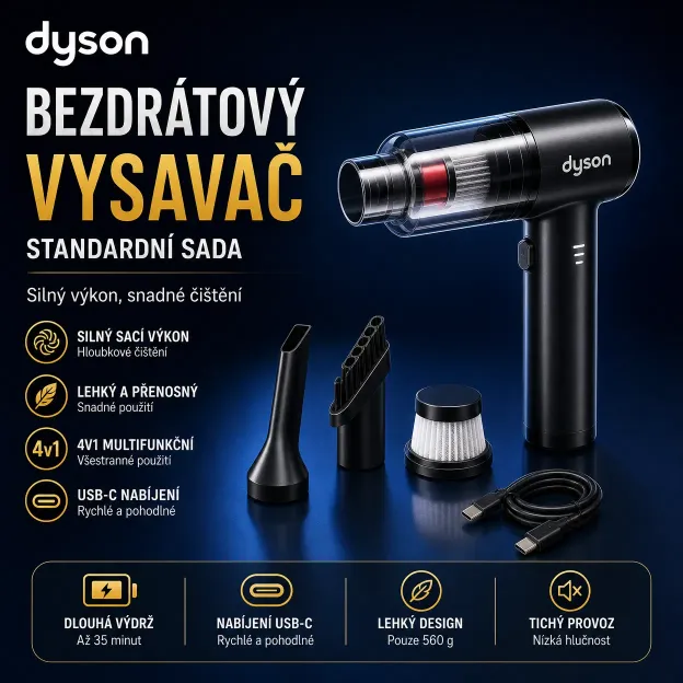 🧹🧹2026 Dyson vřele doporučuje--Bezdrátový ruční vysavač 4v1: Vysává, fouká i nafukuje!🔥🔥