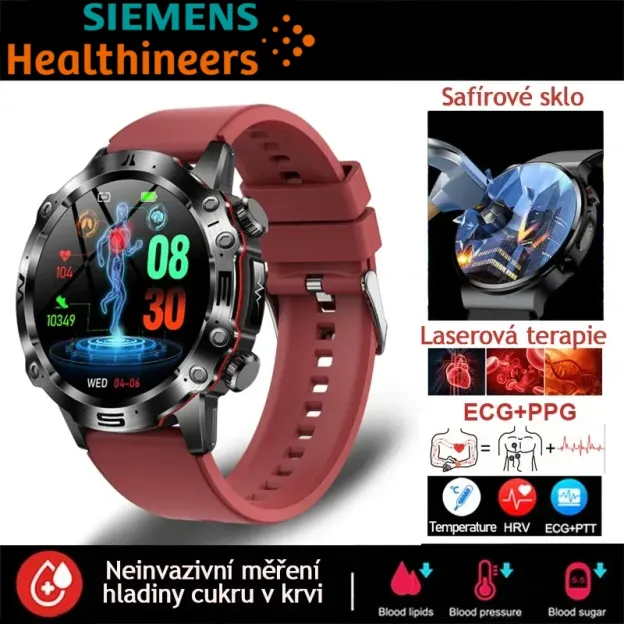 Nové chytré lékařské hodinky s umělou inteligencí z roku 2025 | Monitorování zdraví EKG + PPG | Test hladiny cukru v krvi, krevních lipidů, kyseliny močové a fitness tracker