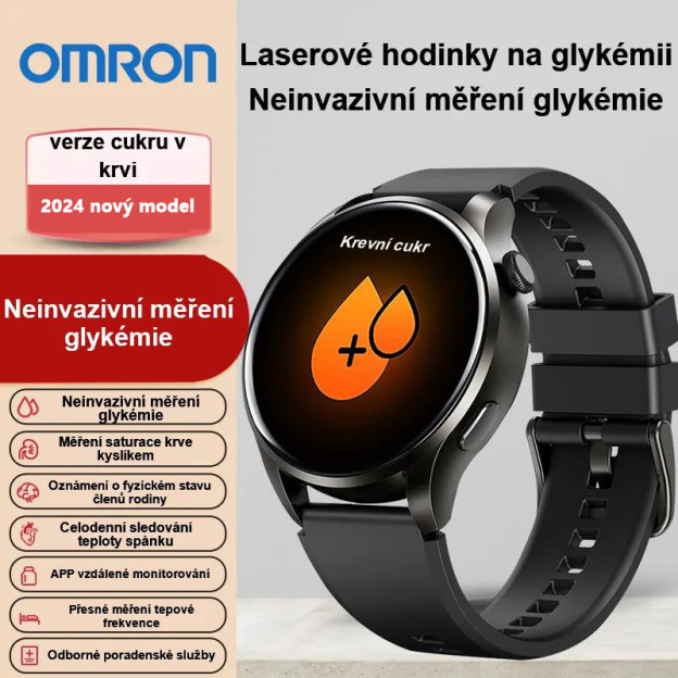 Chytré neinvazivní hodinky na měření hladiny glukózy v krvi Omron