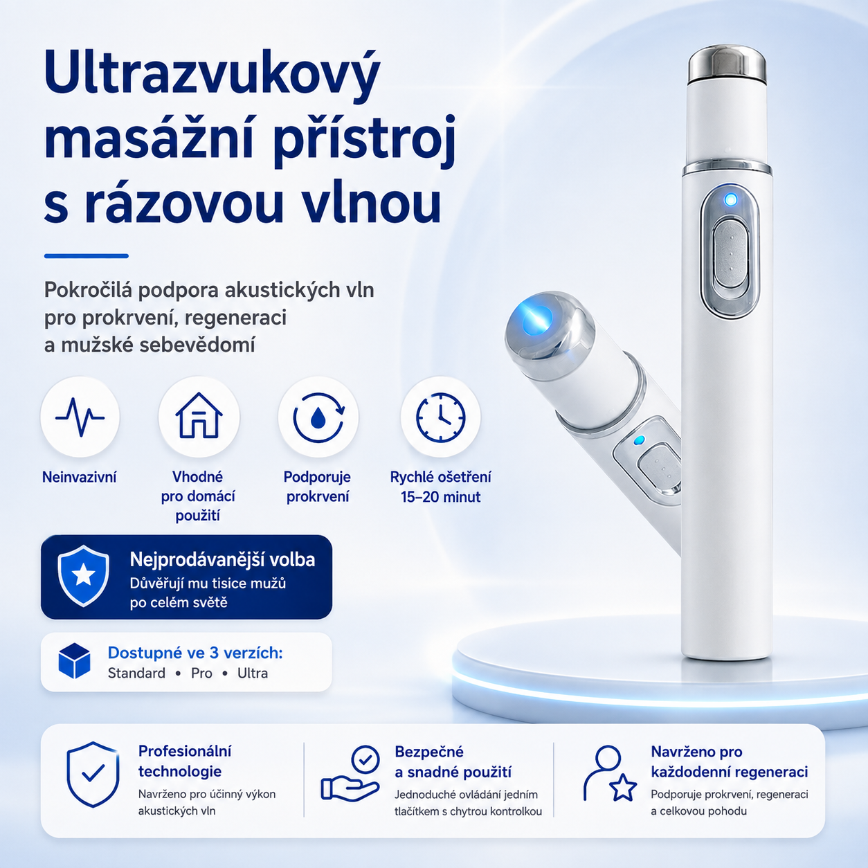😍😍 Obnovte mužskou vitalitu, znovu získejte sebevědomí. Pokročilá rázová vlnová terapie, která podporuje zlepšení kvality a trvanlivosti erekce a zároveň zmírňuje bolest svalů, kloubů a šlach.💪💪