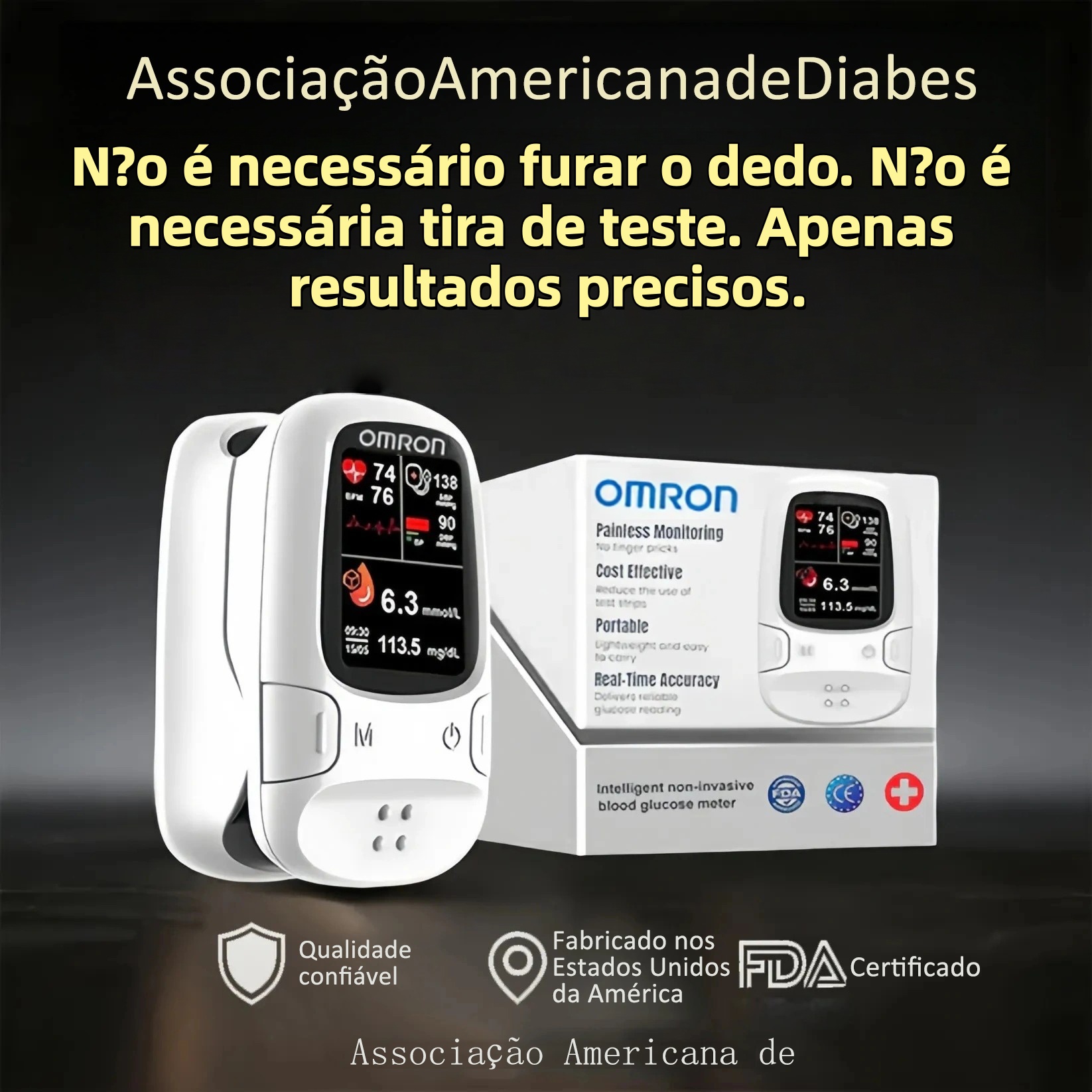 🔥A Omron™ apresenta o novo medidor de glicose inteligente não invasivo lançado no mercado 🔥Feito nos EUA🔥