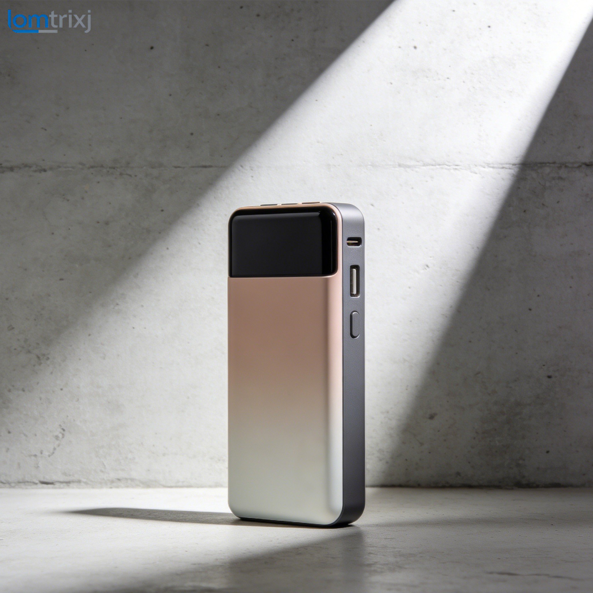 High capacity power bank charging smartphone