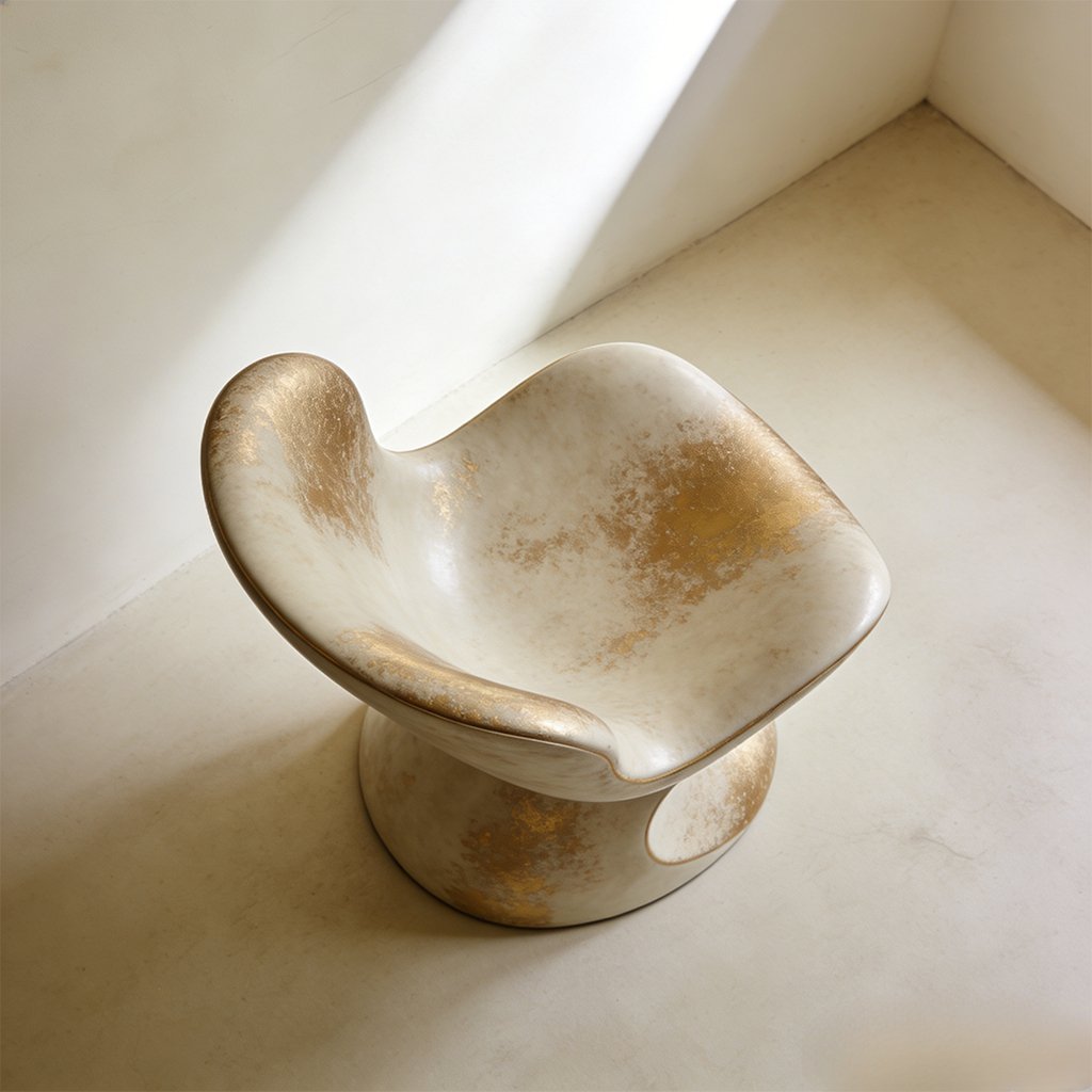 Minimalist single chair in living room setting