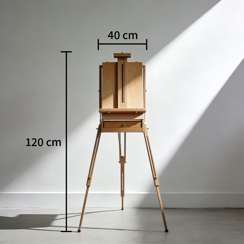 Portable art easel with canvas for artists