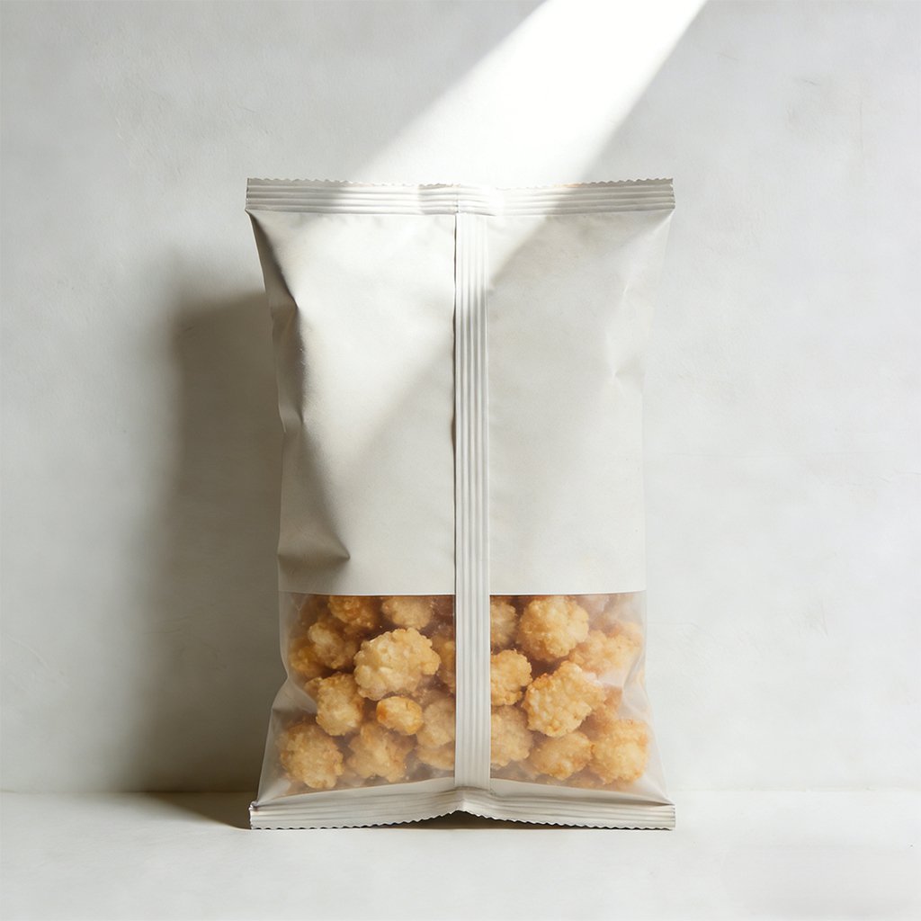 Chicken flavor popcorn in six convenient bags