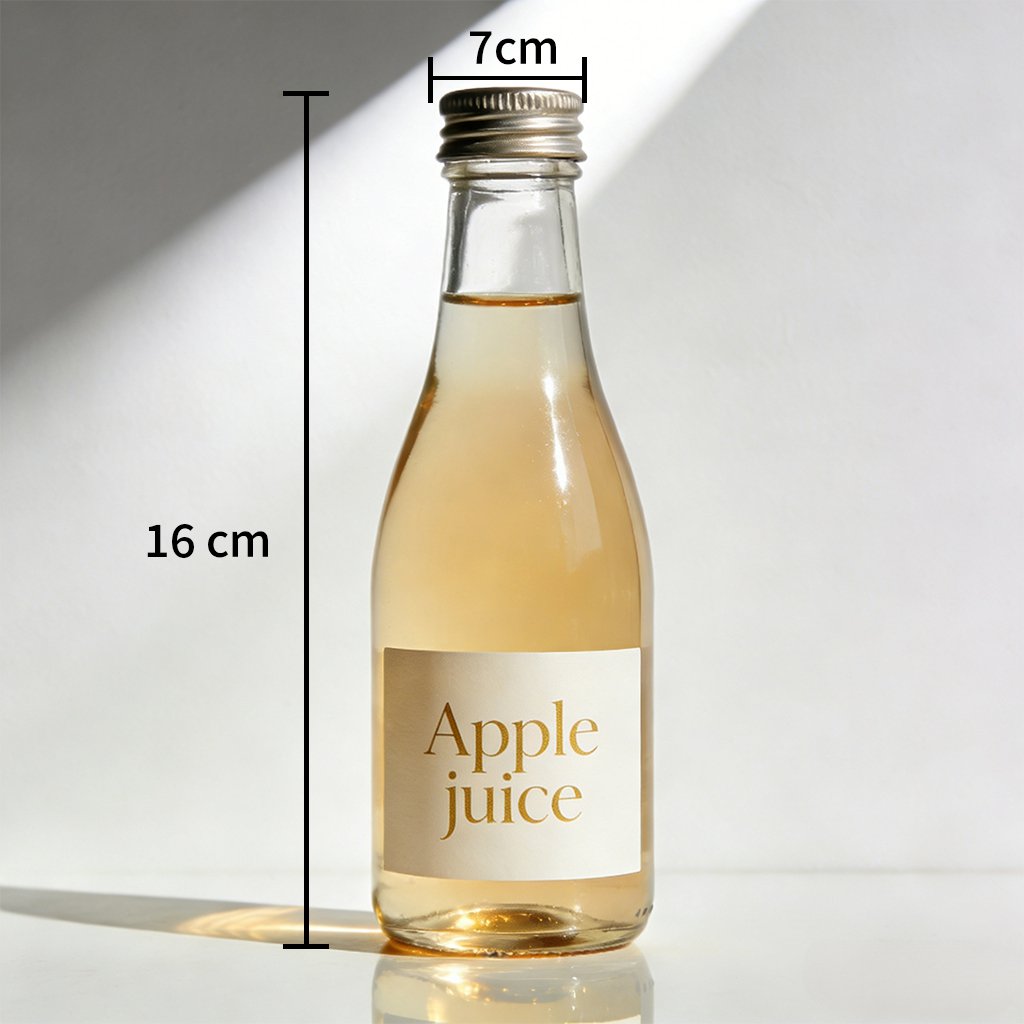 Close-up of Apple Juice Drink bottle label