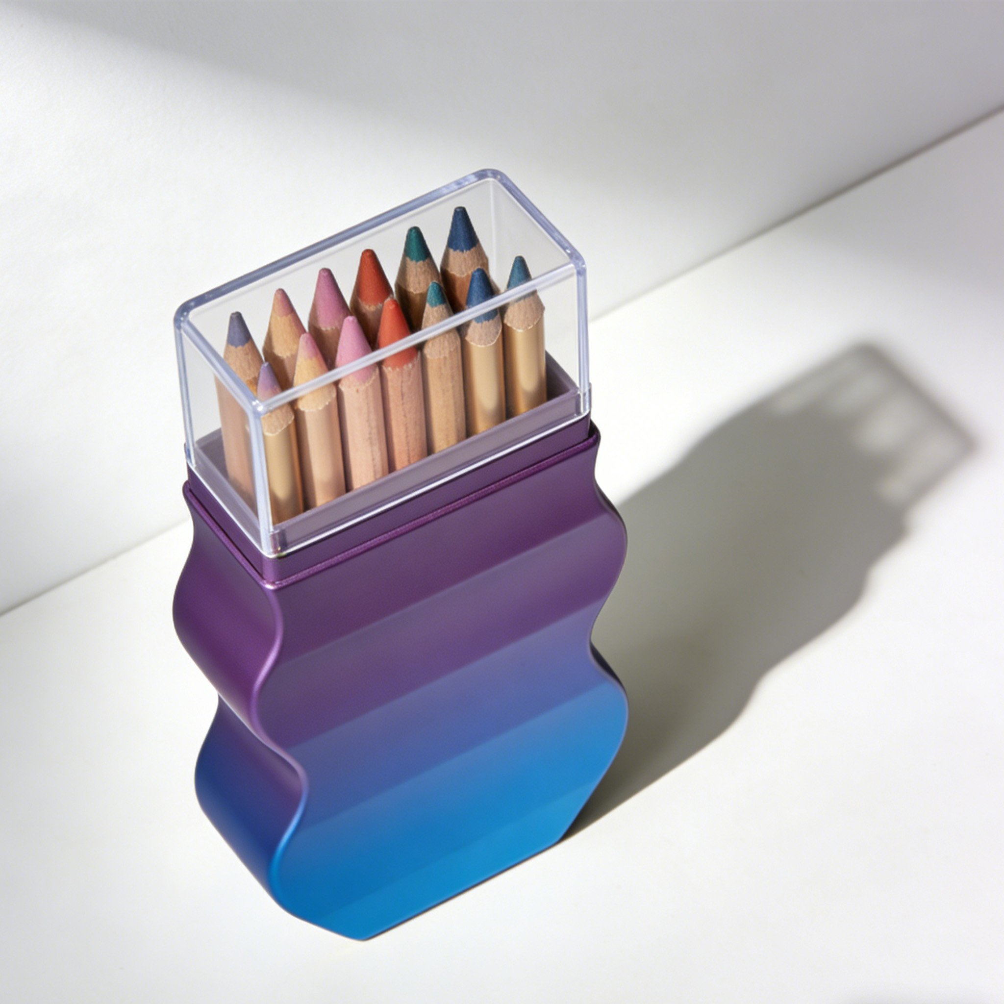 Open crayon box showing rainbow colored crayons
