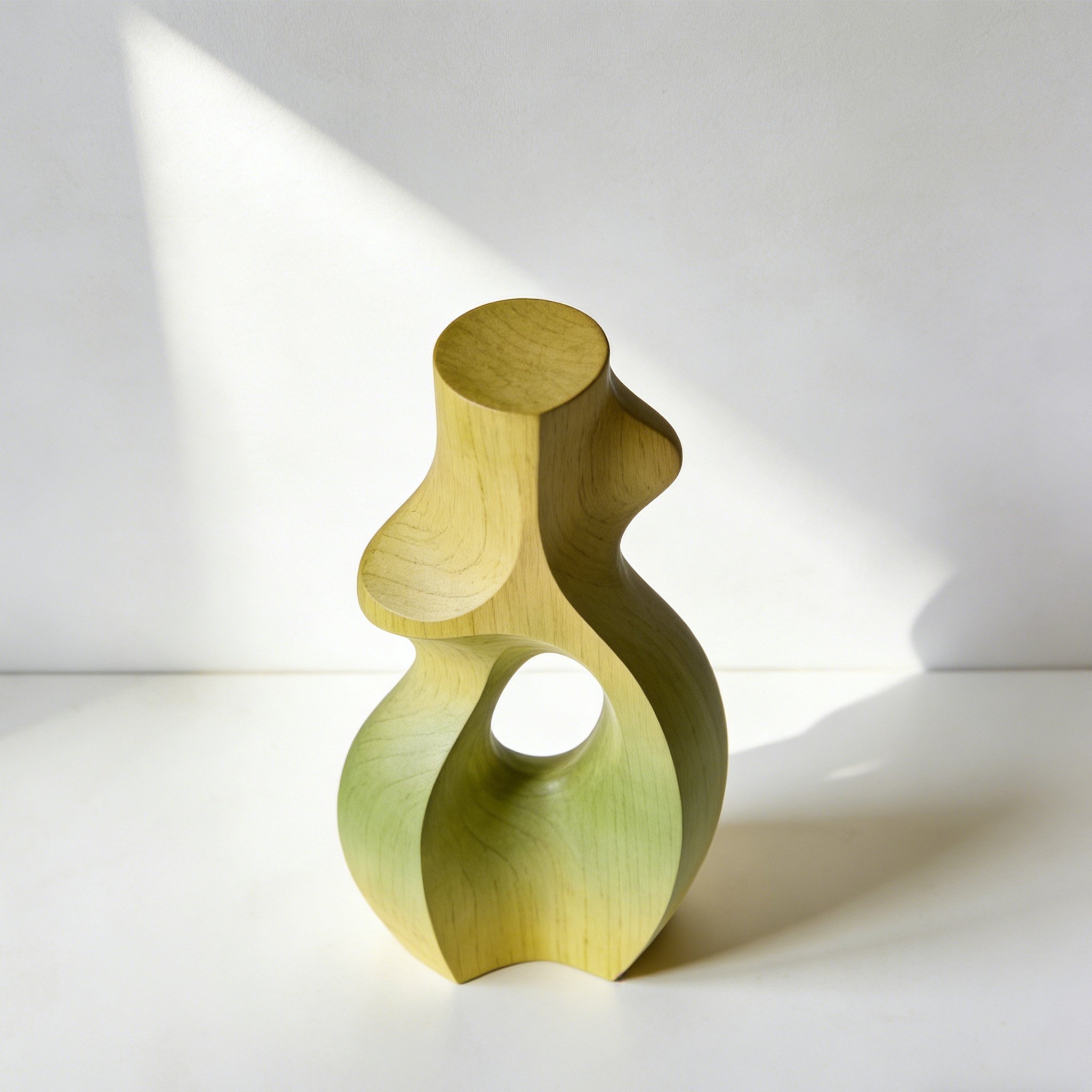 Modern minimalist ceramic vase decor on wooden table