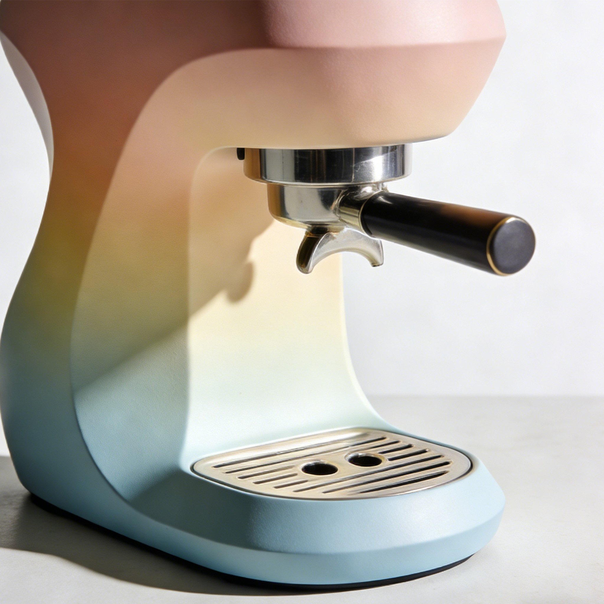 Sleek coffee maker featuring color transition