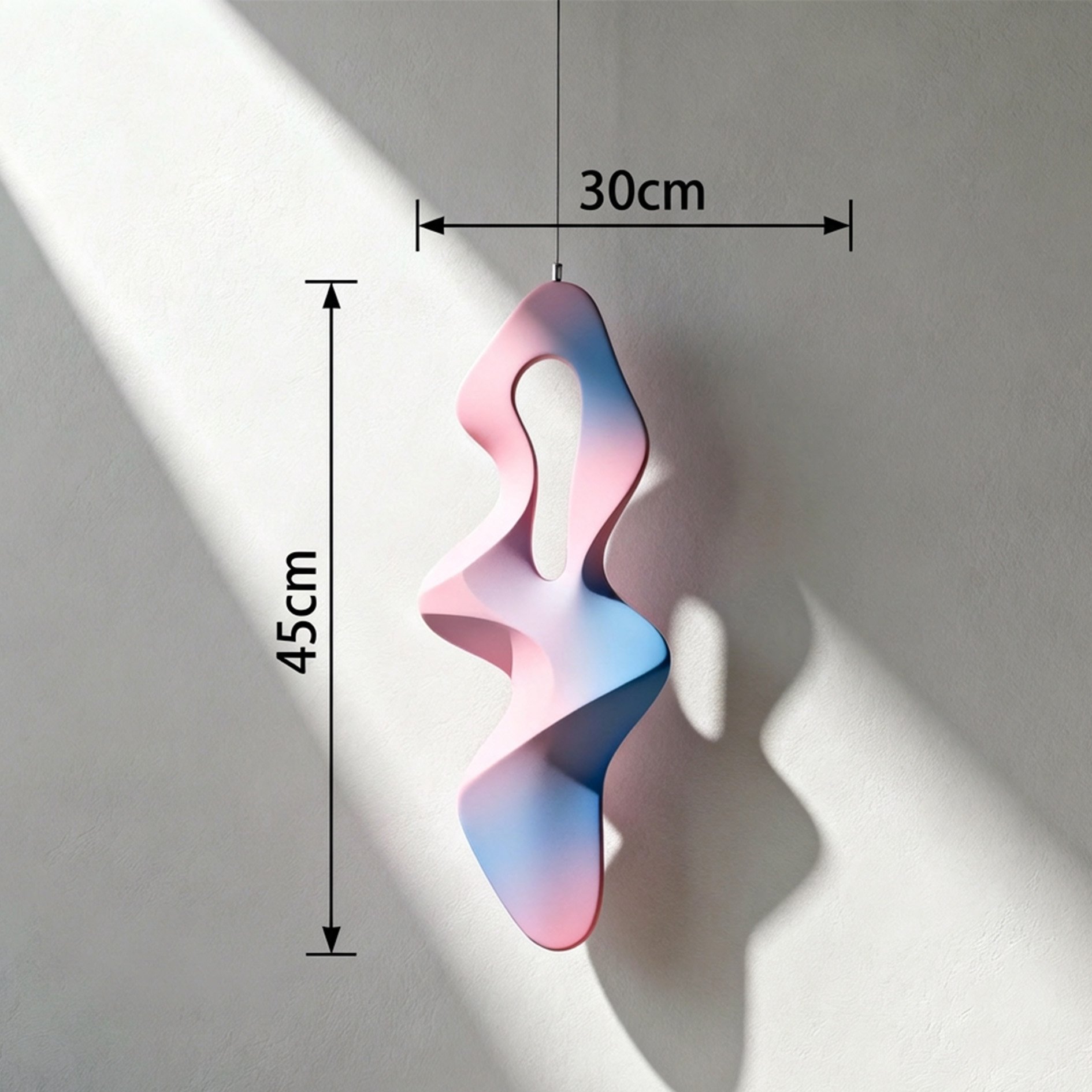 Elegant double spiral pendant on display