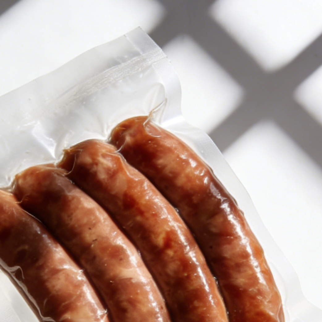 Traditional handmade sausages pack of 3 on wooden board