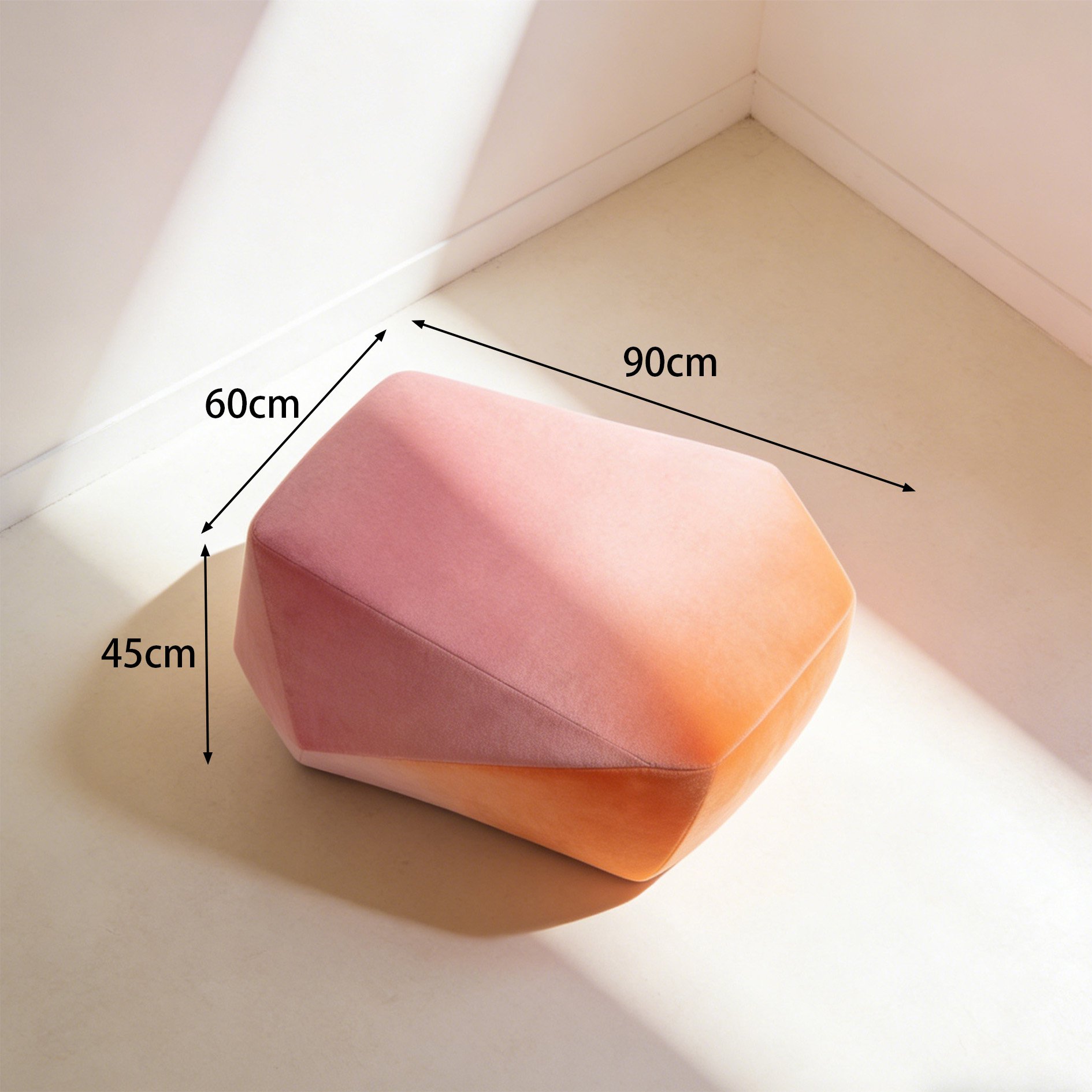 Modern footstool combo used as coffee table alternative