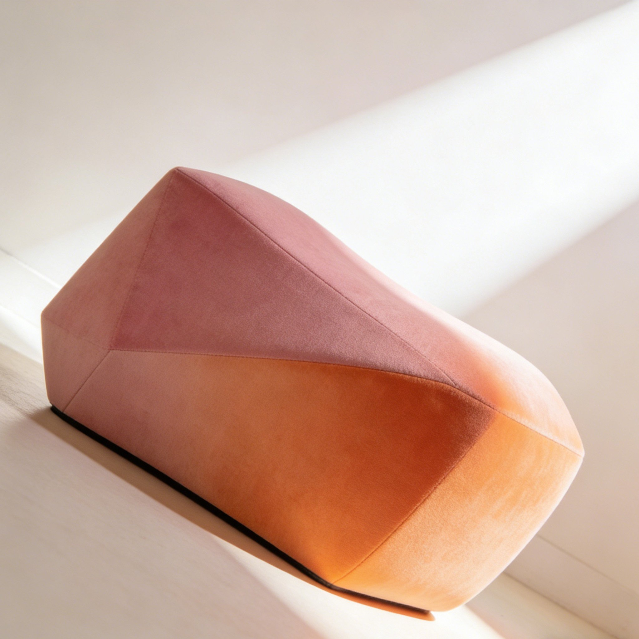 Pair of contemporary ottomans with sleek design