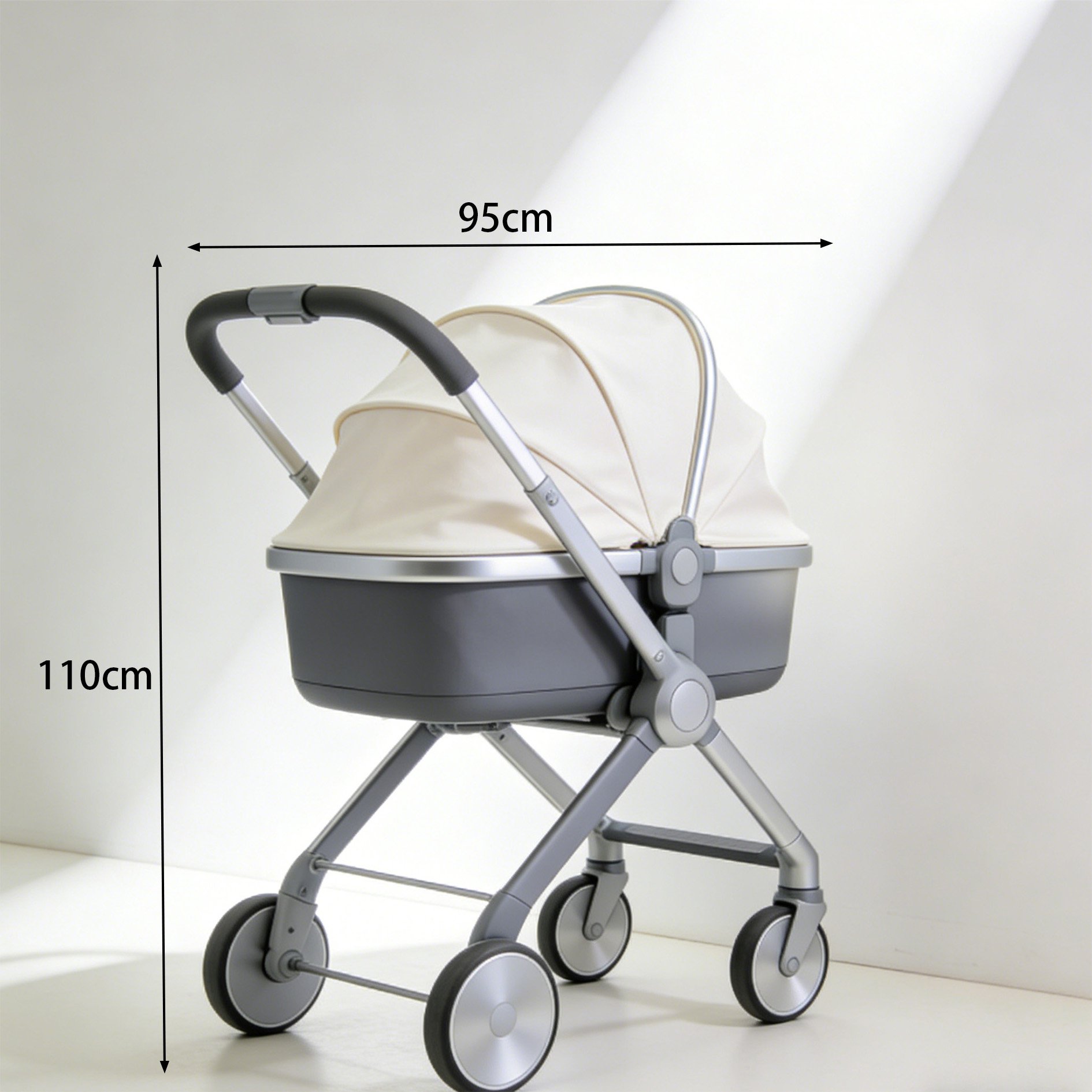 Baby stroller with adjustable canopy