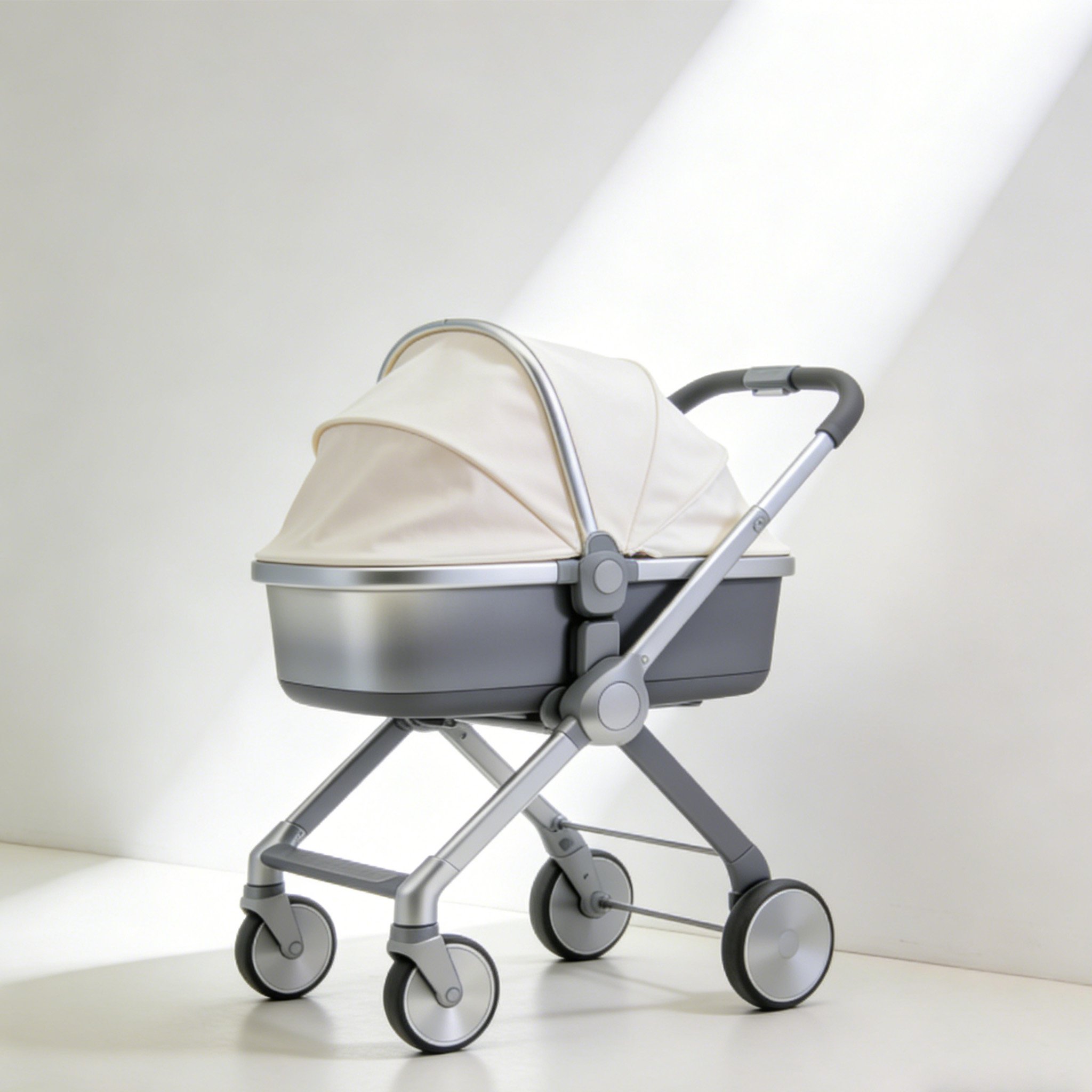Portable stroller with easy one-hand fold