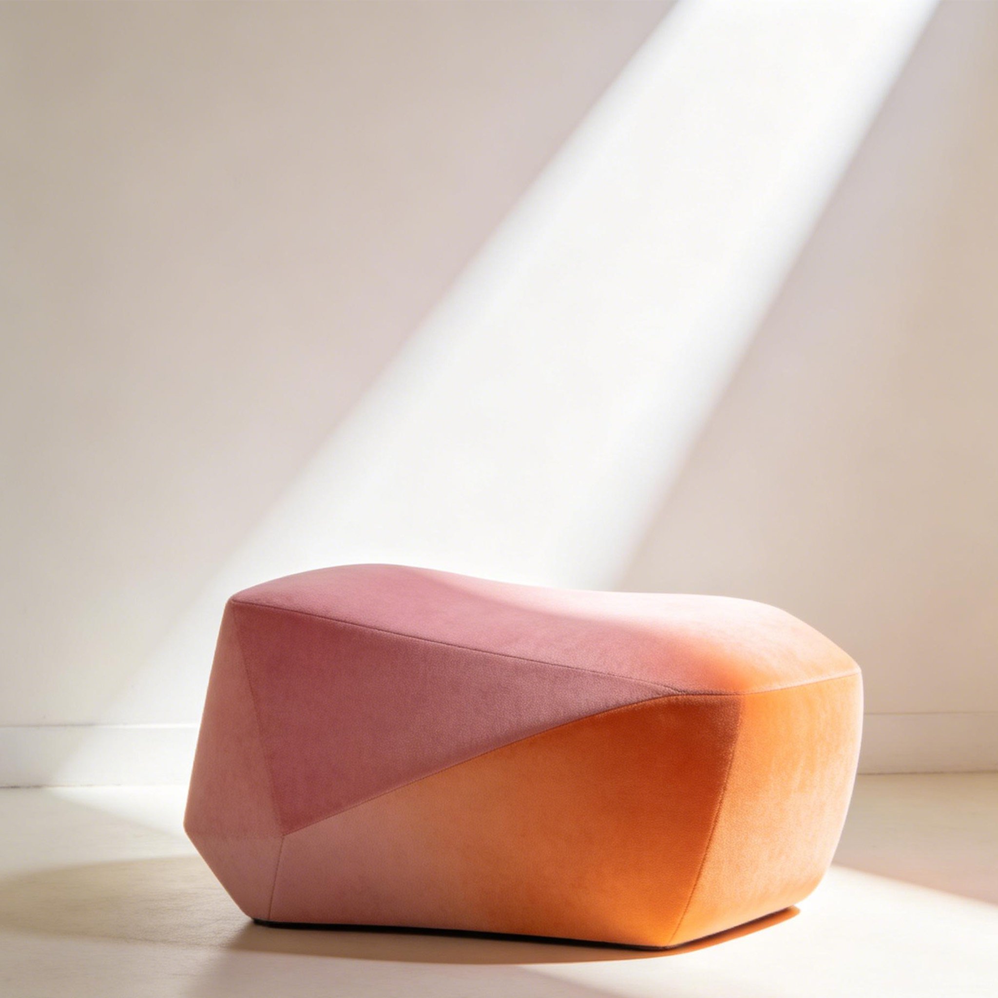 Minimalist footstools as space-saving seating solution