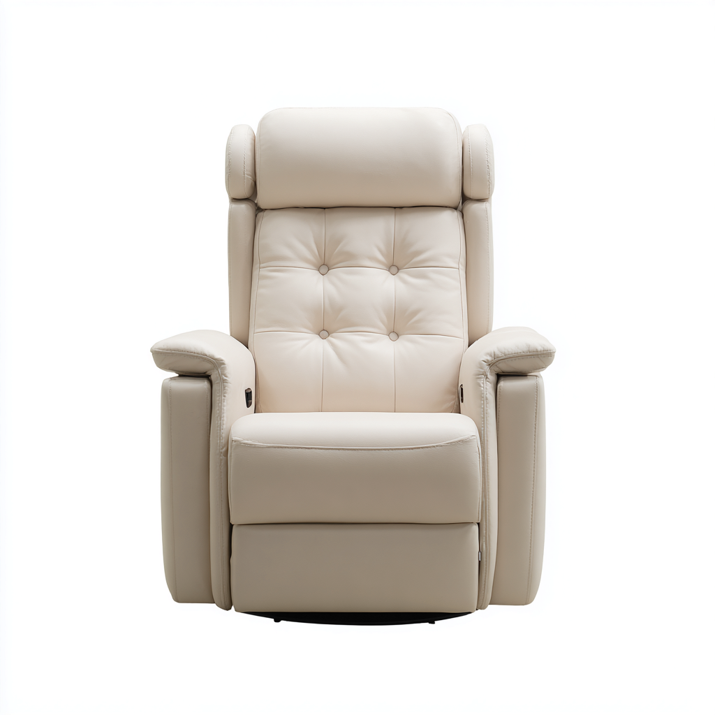 Fauteuil relax Cuir 90x85x105 cm Beige - Design moderne-Havengetio